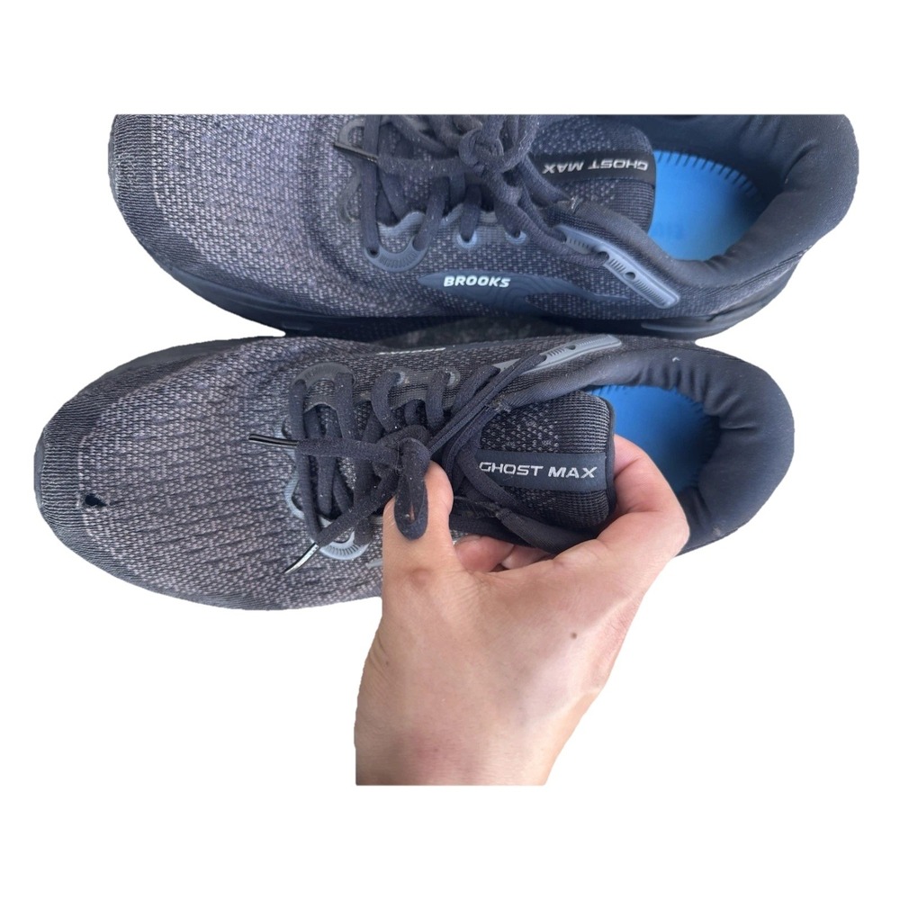 Brooks Ghost Max Men 9 Shoes Running 1104061D020 Black Gray Sneaker Gym Athletic - Picture 6 of 11